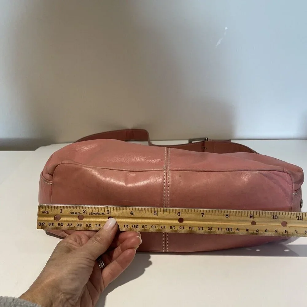 Vintage Etienne Aigner Leather Shoulder Bag Handbag Pink Tassel Bag Charm RARE